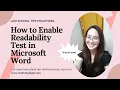 How to Enable Readability Test in Microsoft Word