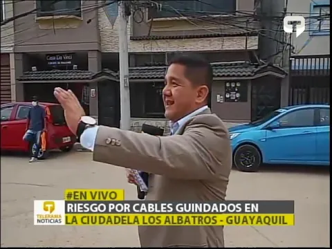 Riesgos por cables guindados en la ciudadela Los Albatros - Guayaquil