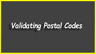 Python Programs Validating Postal Codes
