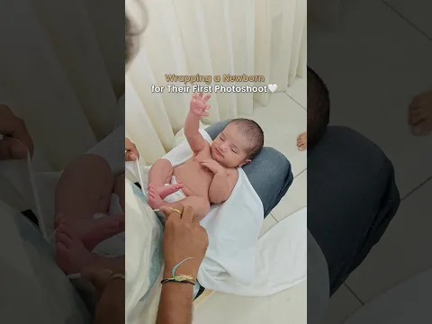 Wrapping a Newborn for their First Photoshoot 🤍 #shorts  #baby