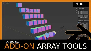 Blender add-on overview Array Tools how to copy rigid bodies