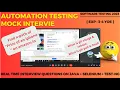 Automation Testing Mock Interview Skills Java Selenium TestNG Software Testing Zone