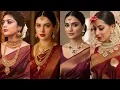 Lagu how to style jewellery with Maroon banarasi Saree || maroon saree jewellery ideas