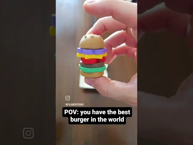 Modular spinning burger keychain video thumbnail