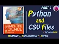 Python and CSV Files Part 2 12th new Computer Science Book Explained in Tamil Start to Study