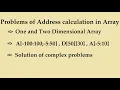 Problems of Address Calculation in One Two Dimensional Array complex problems