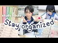 How to stay organized for school study tips organization hacks