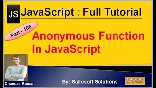 Anonymous Function in JavaScript JavaScript Full Tutorial in Hindi