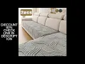 2pcs Geometric Jacquard Thicken Tuffed Fleece Anti-Slip Sofa Towel Sofa Cushion Cover for Living Ro