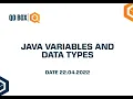 Java Variables And Data Types