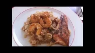 asmr eating sounds shrimp salmon and rice softly whispering mouth and tapping sounds