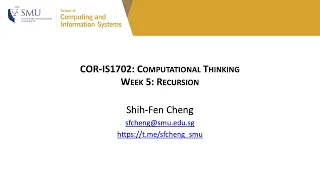 COR-IS1702 Week 5 Recursion