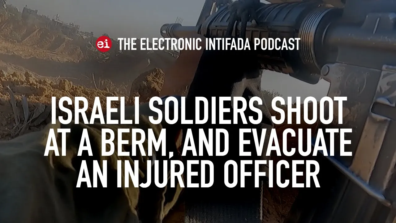 Israeli soldiers shoot at a berm, and evacuate an injured officer, with Jon Elmer