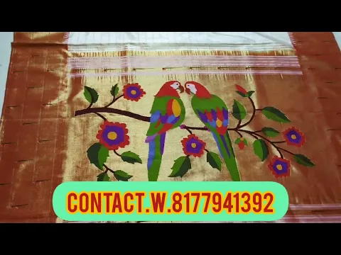 Download MP3 pure Silk triple muniya brocade Paithani saree details w.8177941392