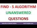 FIND S Algorithm Unanswered Questions by Mahesh Huddar