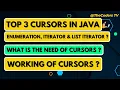 What is Cursors in Java Enumeration ListIterator Iterator in Java Collections in Java