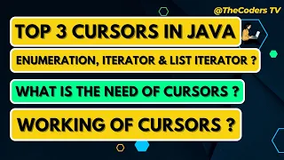 What is Cursors in Java Enumeration ListIterator Iterator in Java Collections in Java