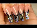 Reverse French nails using shells