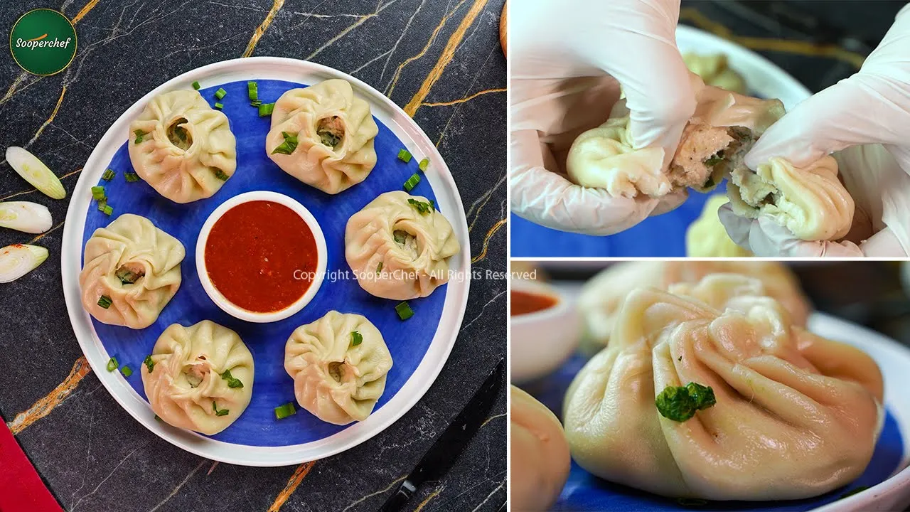 Steamed Chicken Momos Recipe by SooperChef  How to Make Momos at Home   Iftar Recipe