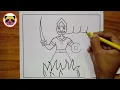 Dussehra Drawing Easy / Ravan Drawing Easy / How to Draw Ravan Step by Step / Happy Dussehra Drawing