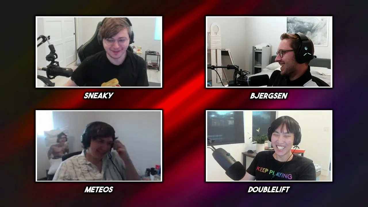 Doublelift asks Bjergsen about his beard.