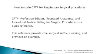 How to Code CPT for Respiratory Surgical Procedures