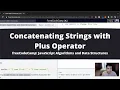Concatenating Strings with Plus Operator Basic JavaScript freeCodeCamp tutorial