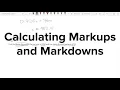 Financial Math Calculating Markups And Markdowns