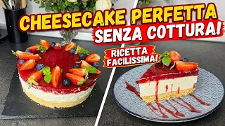 CHEESECAKE AL LIMONE E FRAGOLE 🍓🍋 Senza Cottura | Cremosa, Facile e Golosissima!