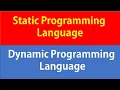 Static Vs Dynamic Programming Language