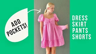Add Pockets to pants/dress/skirt/shorts (that don't have them) Easy! Magic! Beginner friendly!