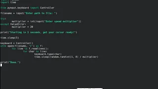 Coding an AUTOTYPER in PYTHON