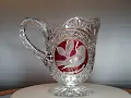 A202 24oz Crystal Pitcher The Ruby Byrdes Collection by HOFBAUER 1970 s