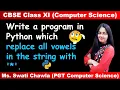 Program in Python to replace all vowels in a string with Python Program to replace vowels with