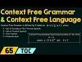 Context Free Grammar Context Free Language