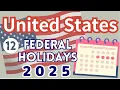 US 2025 Holiday Calendar Discover 12 Happy Celebrations