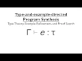 PLDI 2015 Abstract Type-and-Example-Directed Program Synthesis