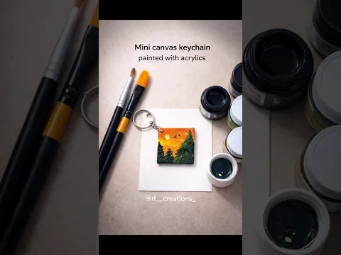Mini canvas keychain art by D Creations 🎨 #MiniCanvas #MiniArt #AcrylicPainting