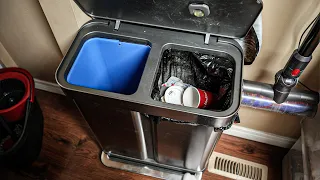Dual garbage can with recycling and trash - Simplehuman