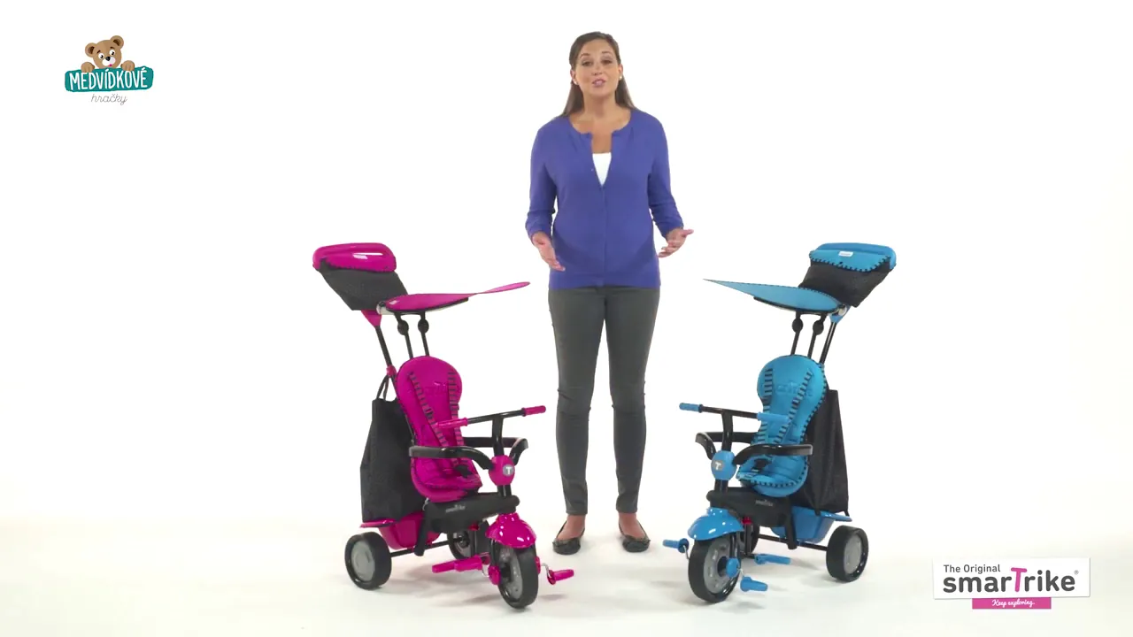 Triciklik 10 hónapos kortól - Tricikli Glow Touch Steering 4in1 Black&White smarTrike - 4