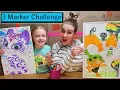 3 Marker Challenge w My Mom GIANT Coloring Books Trolls Shimmer and Shine