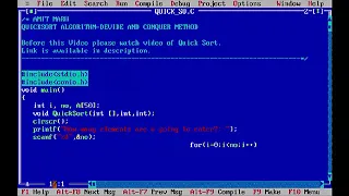 C Program for Quick Sort Algorithm Divide and Conquer