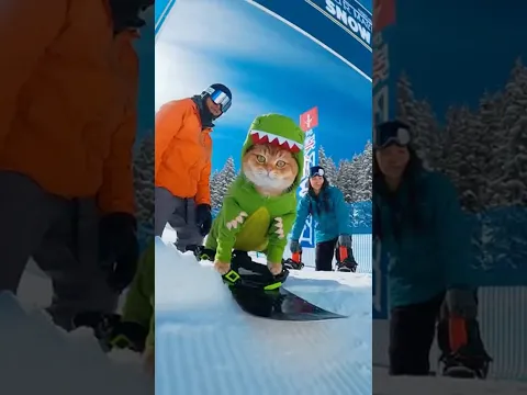 スノーボーダーにゃんこ、この猫プロでした🐱🏂 #猫動画 #猫あるある #猫のいる暮らし #catlover #catlife