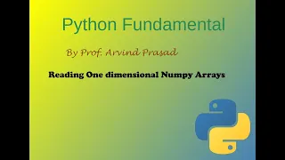 Python reading one dimensional numpy arrays