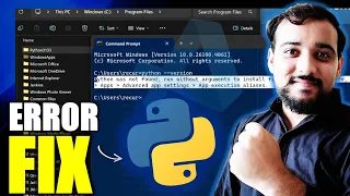 Python was not found run without arguments to install from the Microsoft Store SOLVED