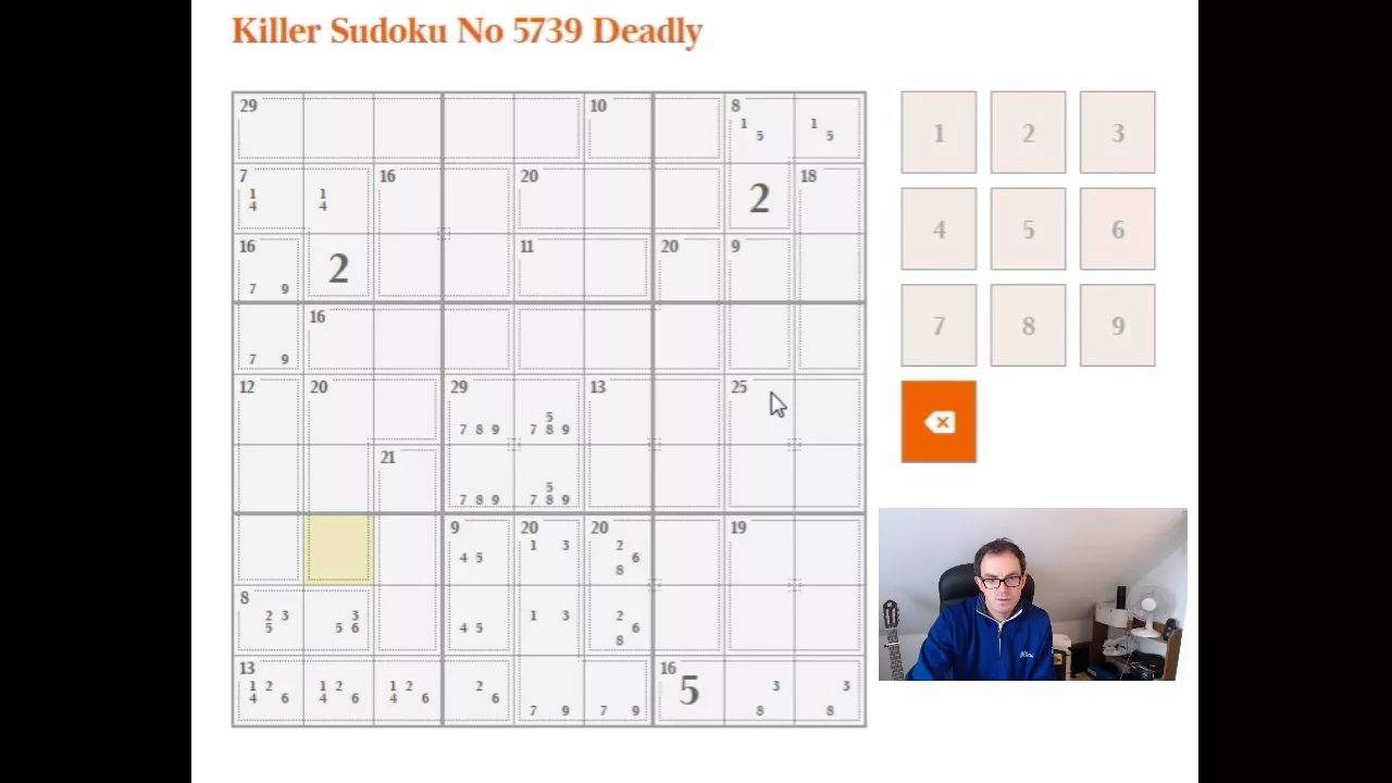 How to solver the Deadly Killer Sudoku in The Times: 25 Nov 17