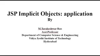 JSP Implicit Objects application