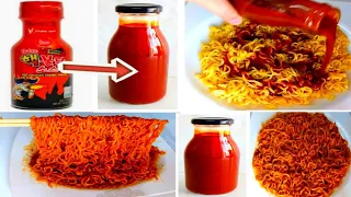 طريقة تحضير الصوص الكوري الأحمر الحارX2 Samyang بمكونات متوفرة لدي الجميع 