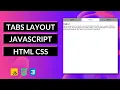 CREATE TABS WITH JAVASCRIPT HTML CSS