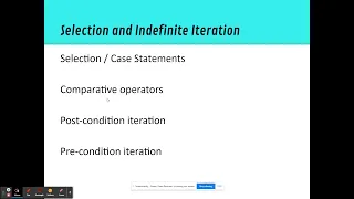9618 Pseudocode to Python 03 Selection Indefinite Iteration Comparative Operators